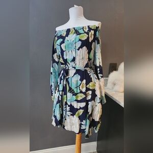 Ann Taylor Loft Floral Off-Shoulder Dress Size m